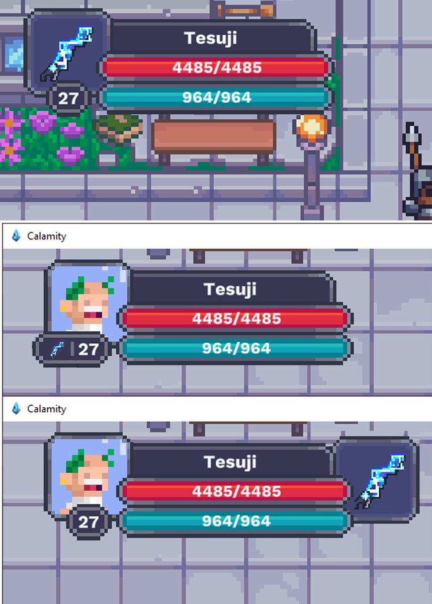 burnyourhands's tweet photo. what i mean by, "it would it be nice if @basedminis and @PlayCalamity do a collab !!" The top one is before, the bottom one is the alternatives.  #GamersUnite 

wdyt? @peekcell @readydegen1 
imho the pfp fit like a charm https://t.co/KCbIvbxoHA