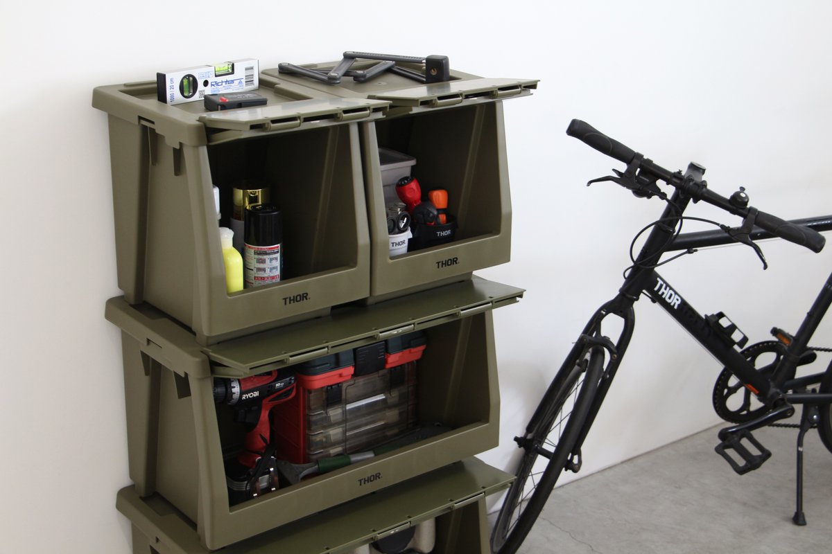 tyarinko's tweet photo. THOR STACKING SHELF CONTAINER
OLIVEカラーはアウトドアや植物まわりで使いたくなるかっこよさに仕上がっていてこれまた良い https://t.co/wWj4YF3TGY