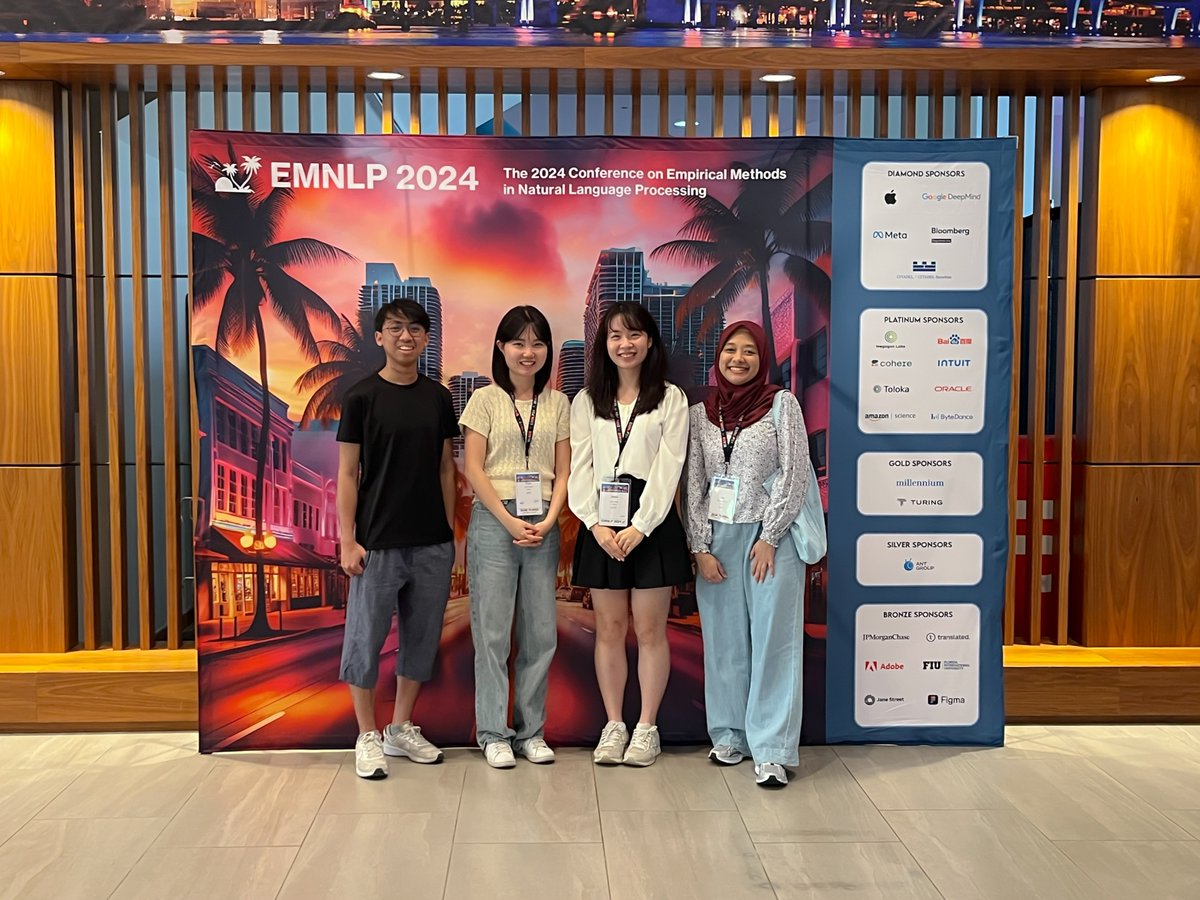 z_eunie's tweet photo. Had an amazing time at #EMNLP2024! 🌴🍹
Loved every moment of engaging conversations with old and new friends. 
Looking forward to seeing you again at future conferences! 🙌✨ https://t.co/66SbP6cLnL