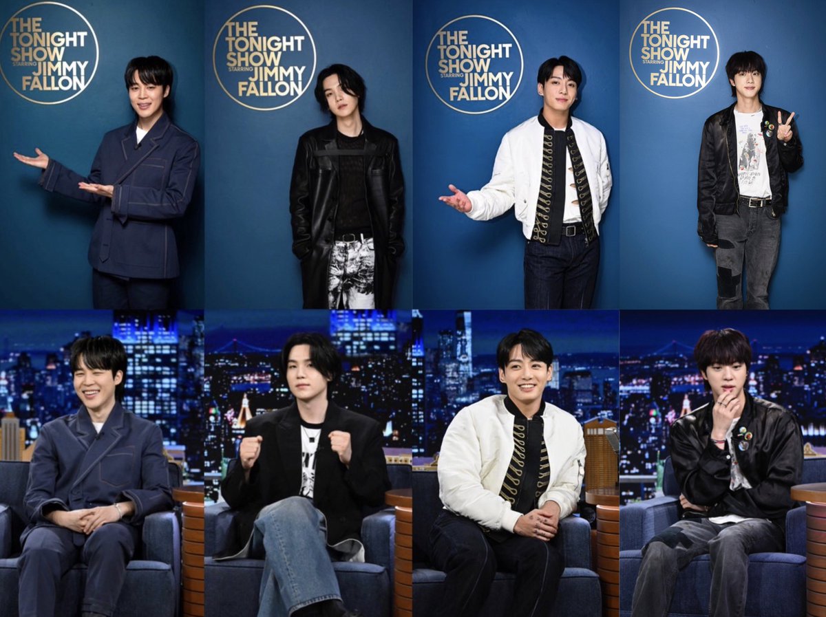 4/7 on the tonight show!

jimin                 suga                  jungkook            jin