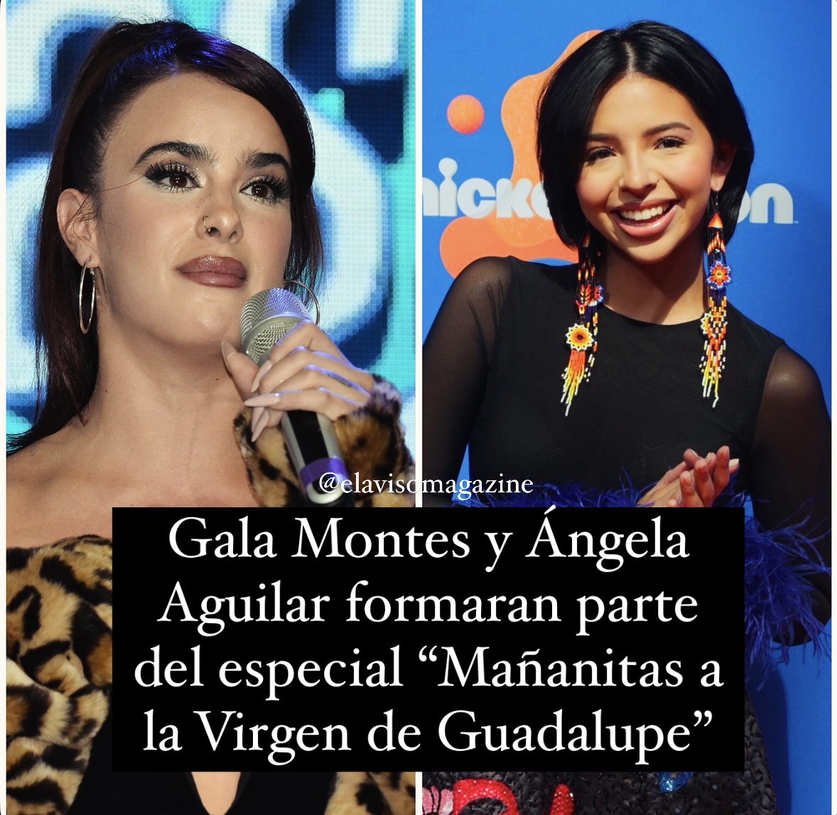elavisomagazine's tweet photo. Las cantantes Ángela Aguilar y Gala Montes han sido invitadas para formar parte del especial televisivo ‘Mañanitas a la Virgen de Guadalupe’, que se graba en la Basílica de Guadalupe de la #CDMX y reúne a diversas celebridades devotas a la Virgen María.
.
https://t.co/xJyniB74oo https://t.co/jQuckLiDXO