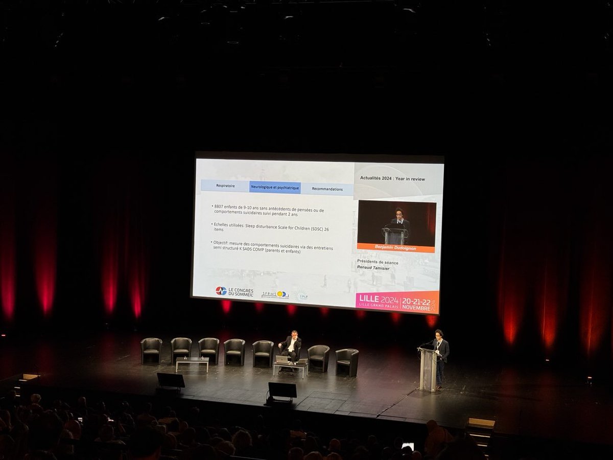 Benjamin Dudoignon (@bdudoignon) on Twitter photo Ravi d'avoir pu partager quelques articles de pédiatrie dans la session Year in review à l'ouverture du congrès du sommeil
<a href="/sfrms/">SFRMS</a> <a href="/HopRobertDebre/">Hôpital Robert-Debré AP-HP</a> <a href="/Inserm/">Inserm</a> Ravi d'avoir pu partager quelques articles de pédiatrie dans la session Year in review à l'ouverture du congrès du sommeil
<a href="/sfrms/">SFRMS</a> <a href="/HopRobertDebre/">Hôpital Robert-Debré AP-HP</a> <a href="/Inserm/">Inserm</a>