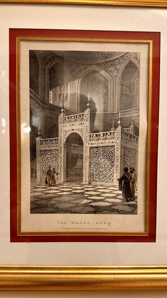 a rather beautiful drawing in imperial hotel, Delhi of the cenotaph chamber of Mumtaz Mahal