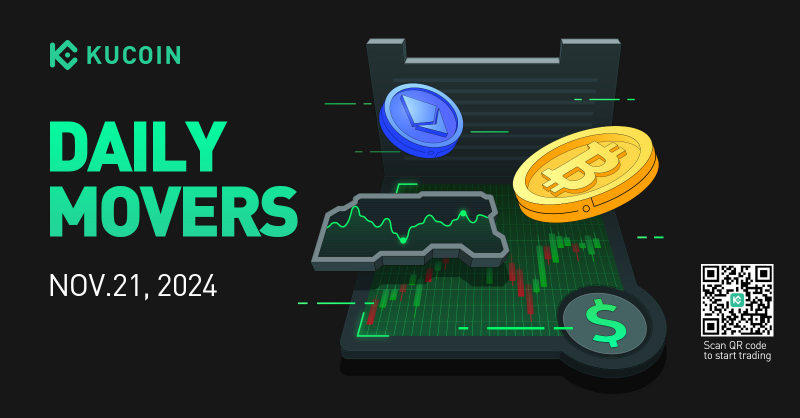 kucoincom's tweet photo. Daily Crypto Movers: November 21, 2024

🚀 Bitcoin hits $97.5K! Memecoins drive Solana to $8.35B revenue, &amp; MicroStrategy’s $26B BTC holdings outpace Nike &amp; IBM. 
 
The crypto market is on fire🔥 Dive into the latest trends reshaping digital finance! 🌐📊

Read now👇