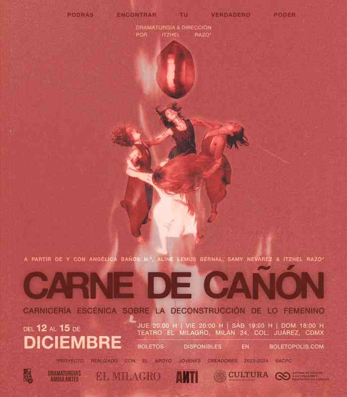 CARNE DE CAÑÓN · Dramaturgia y dirección de Itzhel Razo | Del 12 al 15 de diciembre en el Teatro El Milagro <a href="/AustriaDifusion/">Austria</a> hojaderutadigital.mx/carne-de-canon…