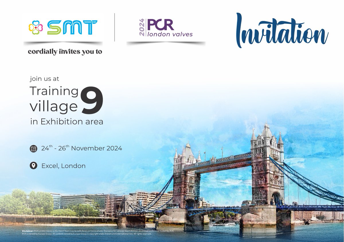 🌟 #PCR #LondonValves 2024 🌟
📢 Join us for a comprehensive hands-on experience!
📍 Venue: SMT Training Village – 09, Excel, London
🗓️ Date: 24th Nov – 26th Nov 2024

#SMT  #Intervention  #Cardiology #StructuralHeart  #TAVI  #TAVR  #Hydra  #LondonValves  #PCR