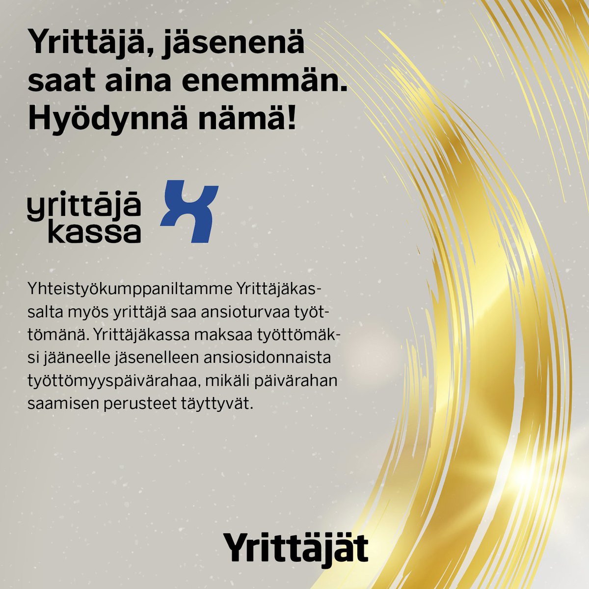 Jäsen! Muistathan, että meillä on lukuisia yhteistyökumppaneita, jotka tukevat sinua yrittäjätaipaleesi varrella. Tutustu esimerkiksi Yrittäjäkassaan bit.ly/451HATU
#suomenyrittäjät #yrittäjät #yksinyrittäjät <a href="/yrittajakassa/">Yrittäjän Työttömyyskassa</a>