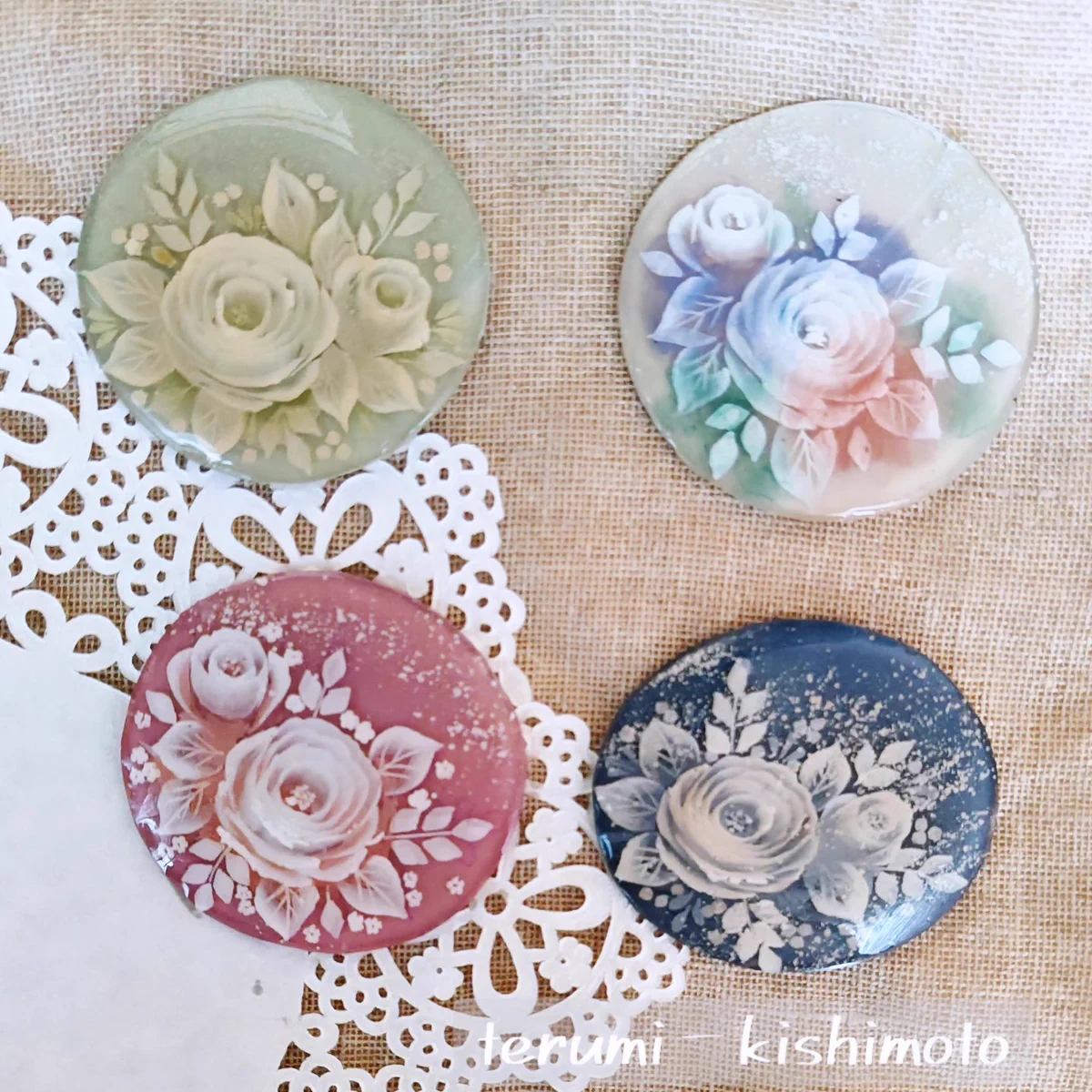 トールペイント作品 ハワイアンキルト(岸本照美デザイン) Kukkula 岸本
