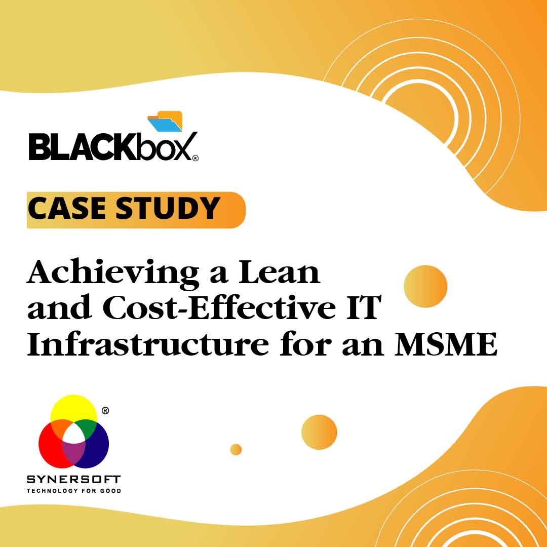SynersoftTech's tweet image. 🌟 Achieving a Lean and Cost-Effective IT Infrastructure for MSMEs 🌟

Discover how a forward-thinking MSME revolutionized its IT setup with BLACKbox’s IT in a Box solution, achieving:

Read the full case study at synersoft.in/case-study/ach…

#BLACKbox #MSMESolutions #ITCostSavings