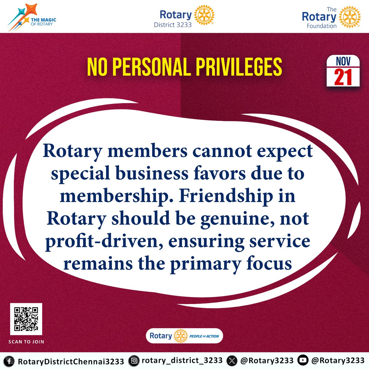 Rotary3233's tweet photo. NO PERSONAL PRIVILEGES

#Rotary #Rotary3233 #PeopleOfAction #RotaryInternational #HistoryofRotary #RotaryHistory https://t.co/wpuoVPDg34