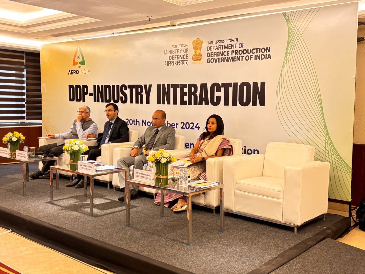 India_iDEX's tweet image. #iDEX hosted an industry interaction with startups &amp;amp; MSMEs. Led by Secretary (DP) Sh Sanjeev Kumar, the event also featured JS (DIP) Sh Amit Satija, JS (P&amp;amp;C) Sh Shalabh Tyagi &amp;amp; JS (LS) Ms Garima Bhagat. The discussions aimed at shaping policies for #iDEX &amp;amp;  #MakeProjects.