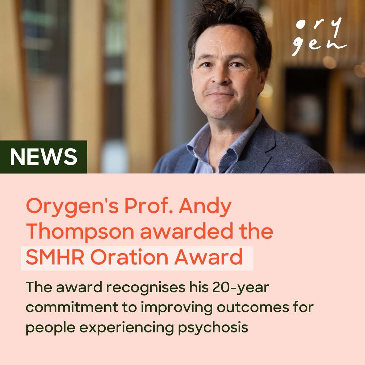 Congratulations to Orygen's Prof. Andy Thompson, whose impactful research has been recognised with this year's <a href="/SMHR/">SMHR</a> Oration Award 👏

More details: bit.ly/4fBqjHv
