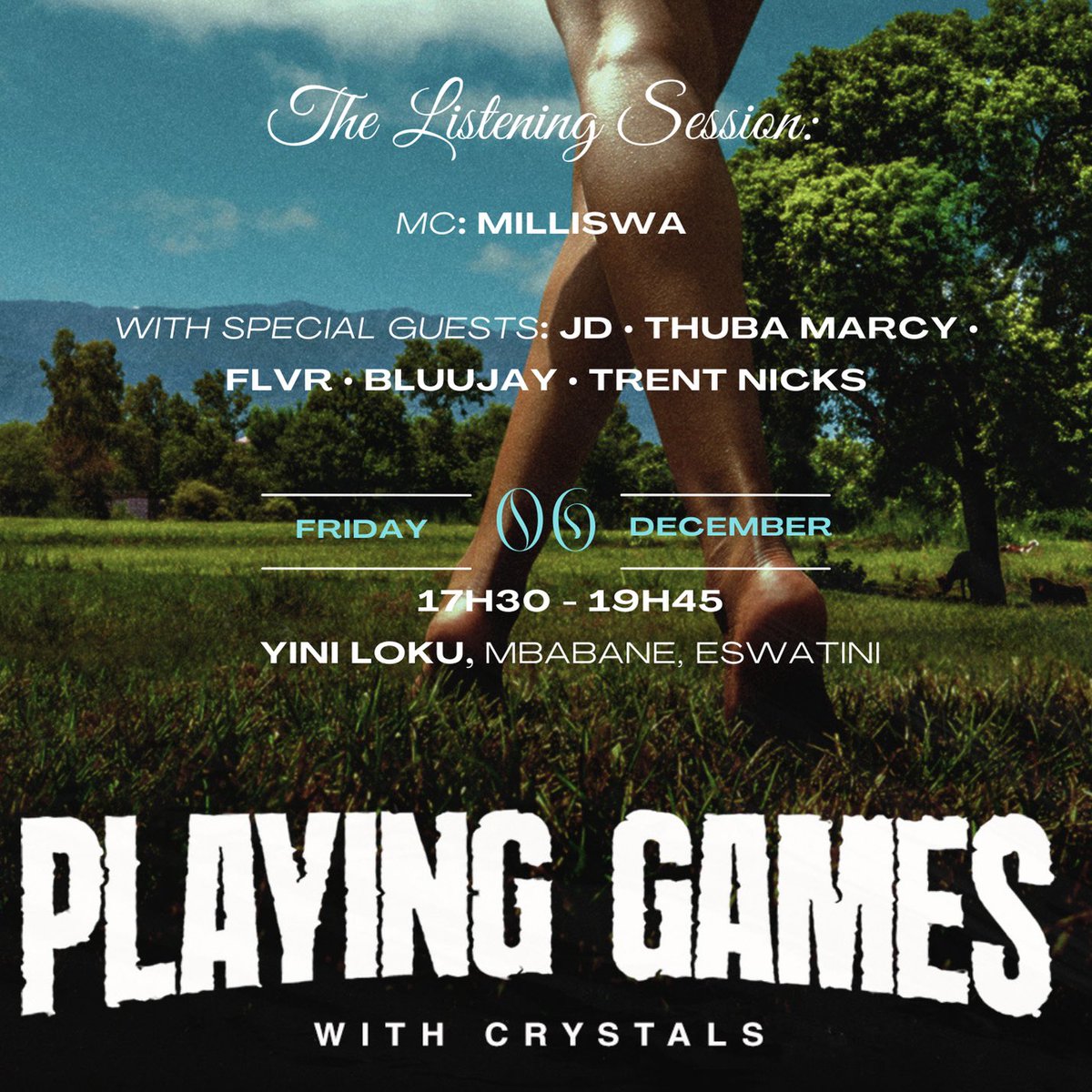 6 Dec 2024, @ 5:30pm 🎈we’re outside! I’m hosting my first music show ❗️thank you to my beautiful special guests for agreeing to make it litty 😍 ! ✨ can’t wait to see you there 🫵🏿🧸✨ !!! 🎮 let’s go 🔥! 

RSVP link in comments 👇🏿