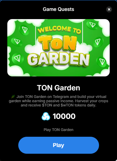 cottondotgame's tweet photo. 🌱 New Game Quest Alert: TON Garden! 🌾

Build your virtual garden, harvest crops, and earn passive income in $TON &amp; $wTON tokens daily! 🍀

💸 Reward: 10,000 Cotton Points

Play now: https://t.co/1xYuQyDGF2 https://t.co/14YUPbIRDJ