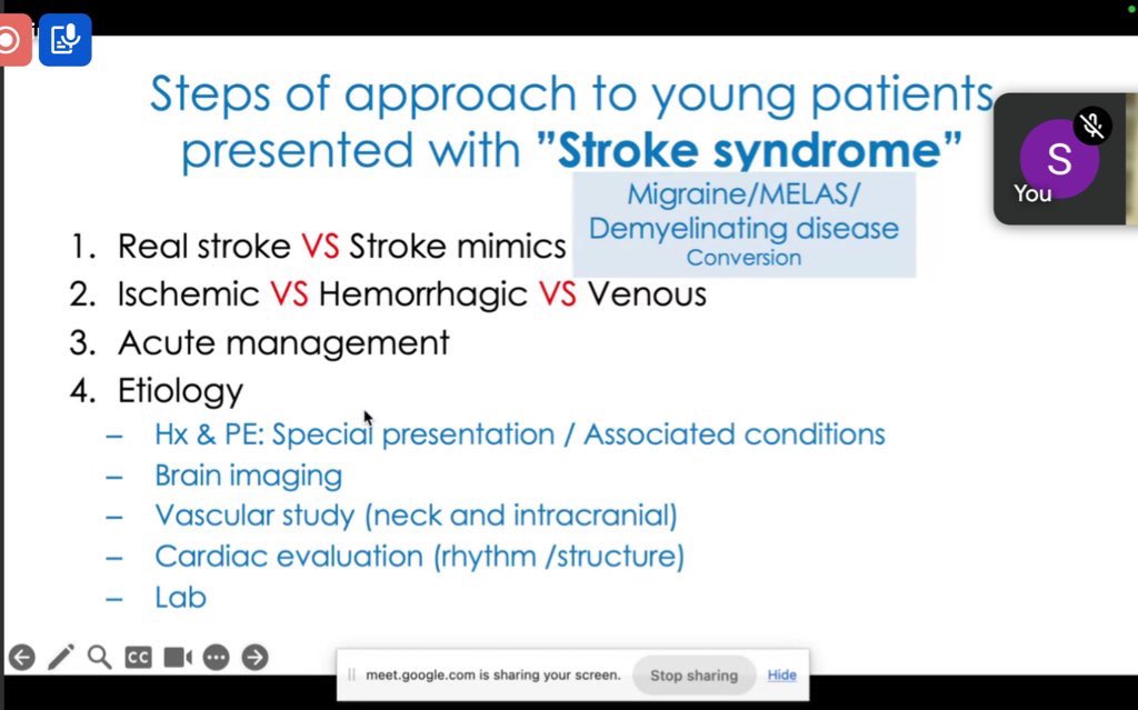 heijix86's tweet photo. Approach stroke in the young อันดับแรกต้องแยก stroke mimics ออกไปก่อน แล้วดู type of stroke ว่า“ischemic?” ถ้าเป็น AIS รักษา initial Rx ไปก่อนแล้ว workup etiology เพื่อเลือก proper secondary prevention หลักๆคือโรคของ vessels, cardiac and other embolic และ blood components ต่างๆ https://t.co/lYfz6Tnr1P