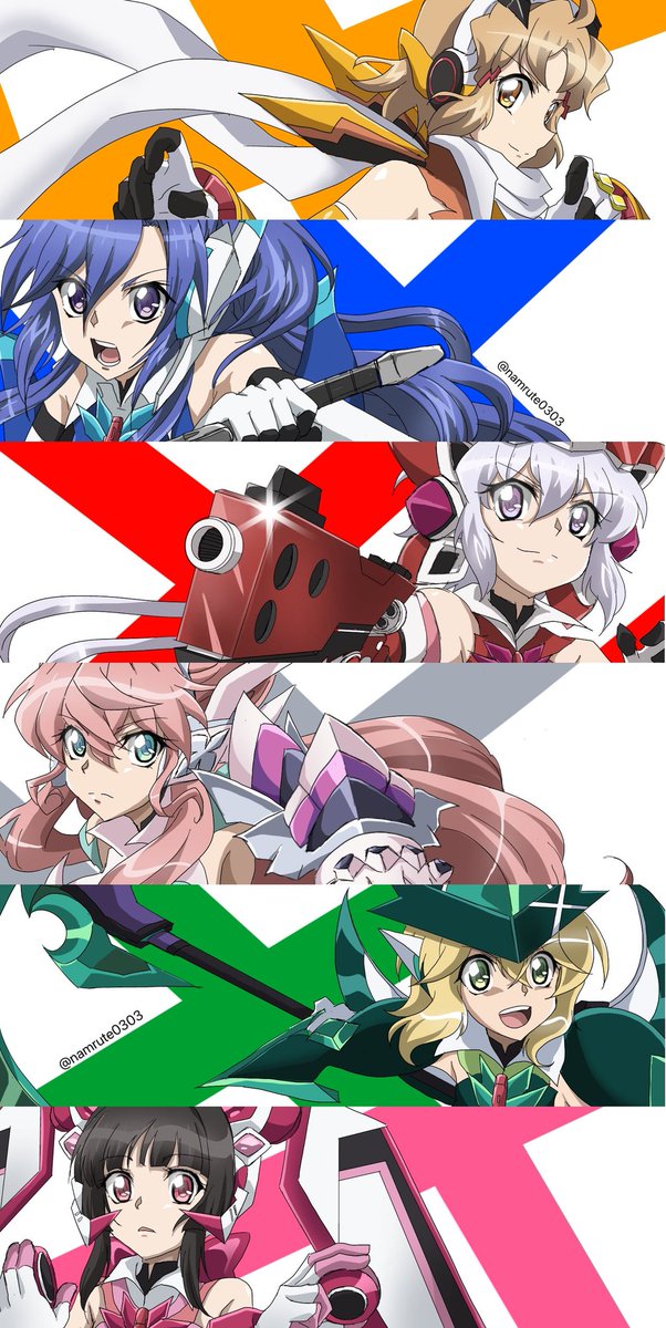 暁切歌 ,風鳴翼 ,マリア・カデンツァヴナ・イヴ ,立花響 ,月読調 ,雪音クリス 「#無言で絵を貼るとフォロワーさんが増える 」|るーてのイラスト
