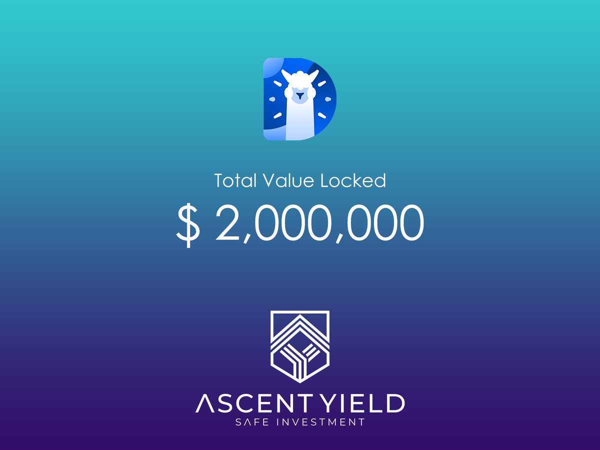 🎉Great news! Our TVL has hit a new all-time high, surpassing $2M! <a href="/DefiLlama/">DefiLlama.com</a>

💪Thank you to our amazing community for your trust and support. Let’s keep the momentum going! 

🎯Don't miss out—join the fun with our Points System and start earning rewards today! 
#AscentYield