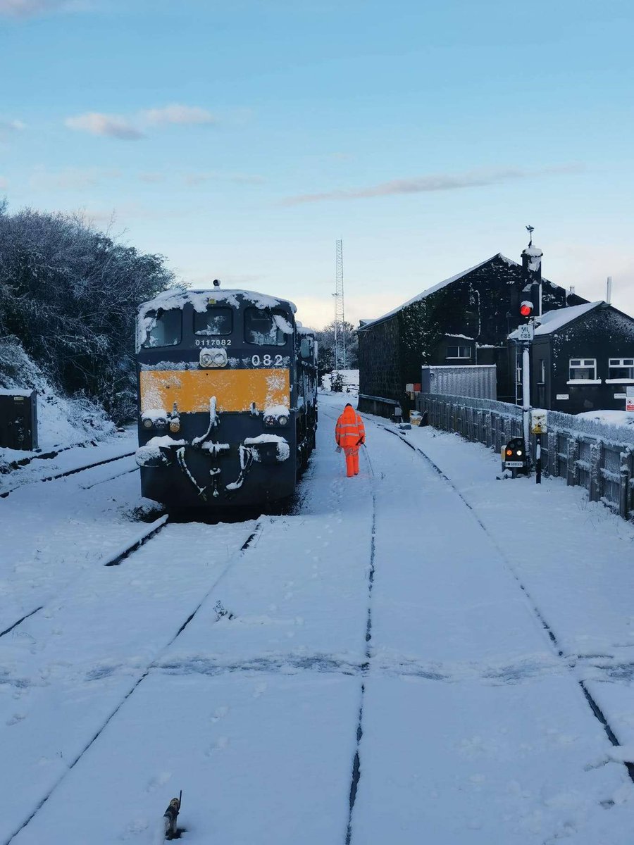 Iarnród Éireann (@irishrail) on Twitter photo Snowy scenes from around the network this morning.
On the Foynes freight line, currently under construction; at Limerick Junction; and at Westport Station.
Thanks to all our teams working to keep all trains moving. #sneachta #weatherwatch <a href="/TFIupdates/">Transport for Ireland</a> Snowy scenes from around the network this morning.
On the Foynes freight line, currently under construction; at Limerick Junction; and at Westport Station.
Thanks to all our teams working to keep all trains moving. #sneachta #weatherwatch <a href="/TFIupdates/">Transport for Ireland</a>