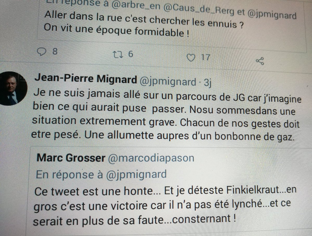 pat7boy's tweet photo. @HK__49_3 La haine de #JeanPierreMignard s'était cristallisée contre #Finkielkraut, insulté et agressé en marge d'une manif #GiletsJaunes
C'était en février 2019
#Mignard a passé son samedi soir à twitter sa #Schadenfreude https://t.co/R1SMzeZXt1