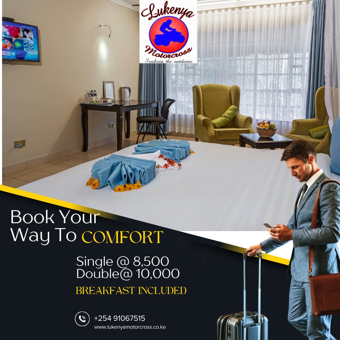 LMotorcross's tweet photo. Your perfect escape awaits, a sanctuary of opulence and comfort. . 
Book with us today. 0791 067 515 or write to us through reservations@lukenyamotorcross.co.ke 
#endofyearparties #december2024 #teambuilding #conferencing #lukenyamotorcross https://t.co/qlBqPO3Dgs