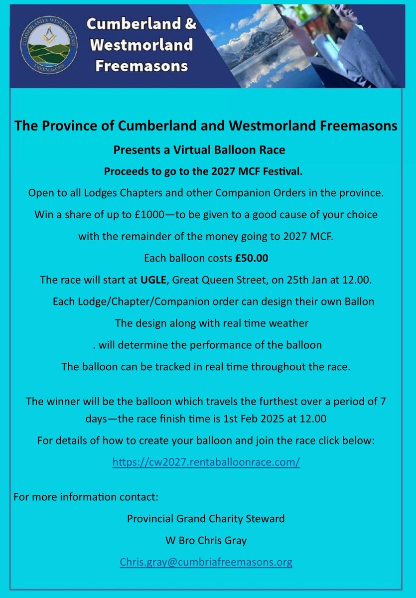 🎈🎈Members of the Province🎈🎈

A one not to be missed for your Lodge💁🏻‍♂️ all in aid of the 2027 festival 💥