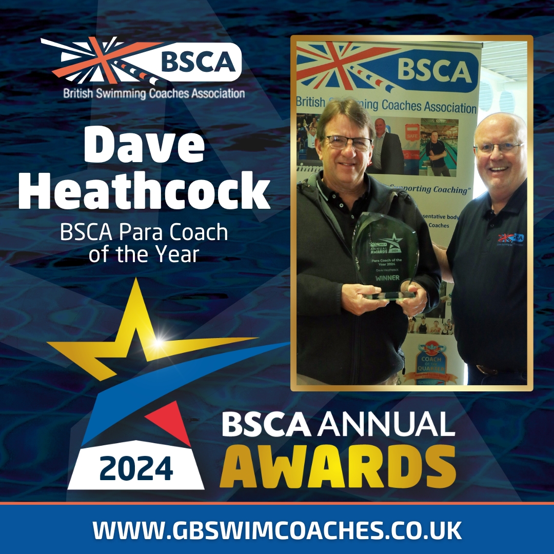 Today we Congratulate Dave Heathcock, BSCA Para Coach of the Year 2024. This award is made in recognition of Dave's work coaching Alice Tai to 5 Medals at Paris Paralympics 2024  comprising of 2x Gold 100bk/50fs; 400fs Silver; 100fly &amp; 200 IM Bronze.  

Congratulations Dave! 🏅🏊‍♂️