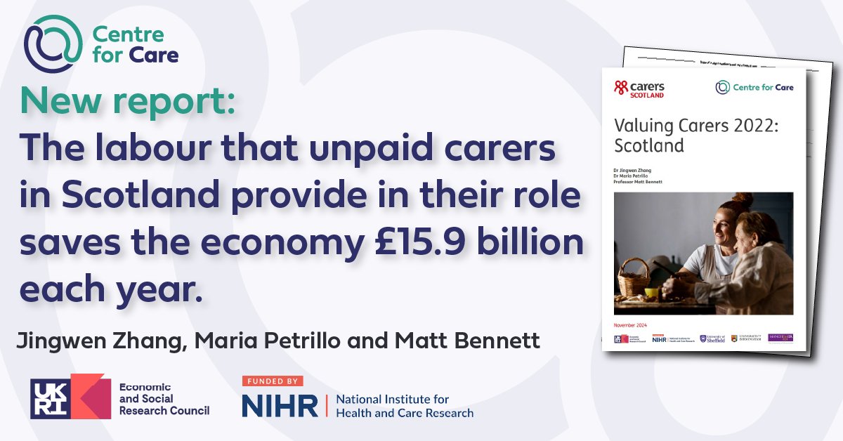 Centre for Care researchers <a href="/JingwenZhang26/">Jingwen Zhang</a> <a href="/MPetrillo25/">Maria Petrillo</a> &amp; <a href="/DrMattBennett/">Matt Bennett</a> are in Edinburgh today for the launch of a new #valuingcarers report in collaboration with <a href="/CarersScotland/">Carers Scotland</a>. 

Read the full report here: centreforcare.ac.uk/updates/2024/1…
#carersrightsday