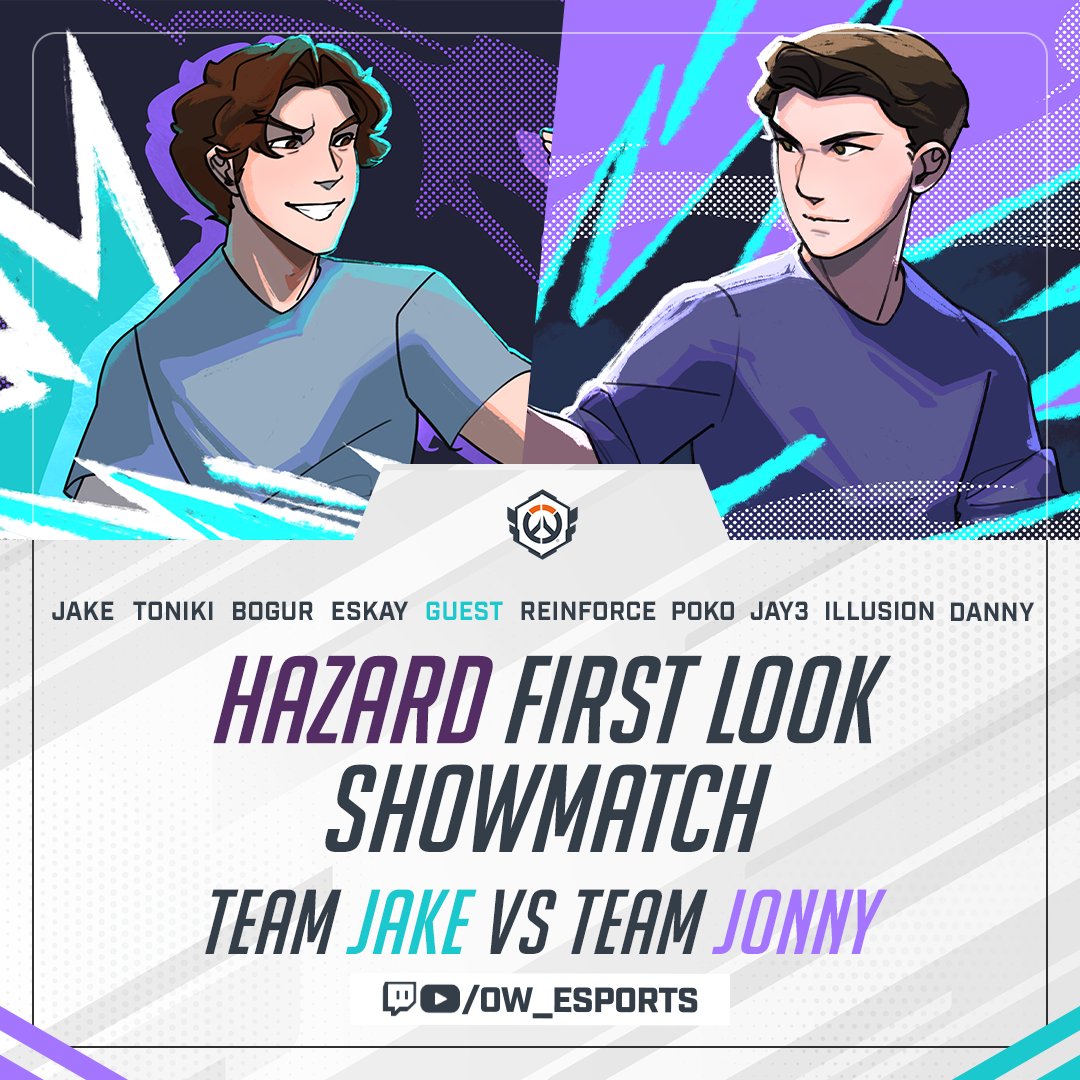 Think it's time to cause a ruckus...

Get your first look at Hero 42 tomorrow at 6am PT/3pm CET as <a href="/jakeow/">Jake</a> and @reinforce pit their teams of Overwatch creators against one another in a properly Hazardous showmatch!

Illusion
<a href="/Toniki20/">Toniki</a>
<a href="/b0gur/">bogur</a>
<a href="/EskayOW/">eskay</a>
<a href="/poko/">Poko</a>
<a href="/Jay3OW/">Jay3</a>
<a href="/itsmelimmy/">Danny Lim</a>