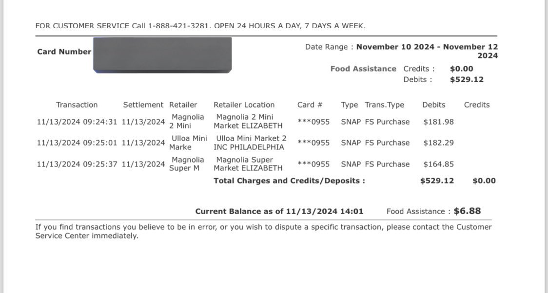 jetsetatl's tweet photo. @FOX5Atlanta can you reach out to @USDANutrition @GADFCS  and @GADHS. We need answers. Families are still missing SNAP benefits. They are not taking phone calls.. zero correspondence for clients.  SNAP benefits are still being stolen in GA. Grocers are located in NY &amp; PA https://t.co/J8wNHlb9fJ