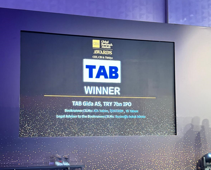 🏆 TAB Gıda, ‘Yılın Yerel Halka Arzı Ödülü’nü Kazandı!

7 uluslararası markada 1.800 restoranıyla ‘amiral gemisi’ hızlı servis restoran işletmecimiz TAB Gıda, ‘Global Banking &amp; Markets’ tarafından ‘Yılın Yerel Halka Arzı Ödülü'ne değer bulundu.

#TabGıda #IPO #TABGD #HalkaArz