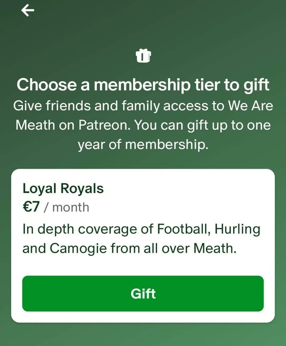 wearemeath's tweet image. If you are struggling to decide what to buy the Meath GAA fanatic in your life for Christmas, why not consider buying an Annual pass to the We are Meath Loyal Royals Podcast? Avail of 10% off by buying a 12-month membership, you can then cancel their existing subscription if they…