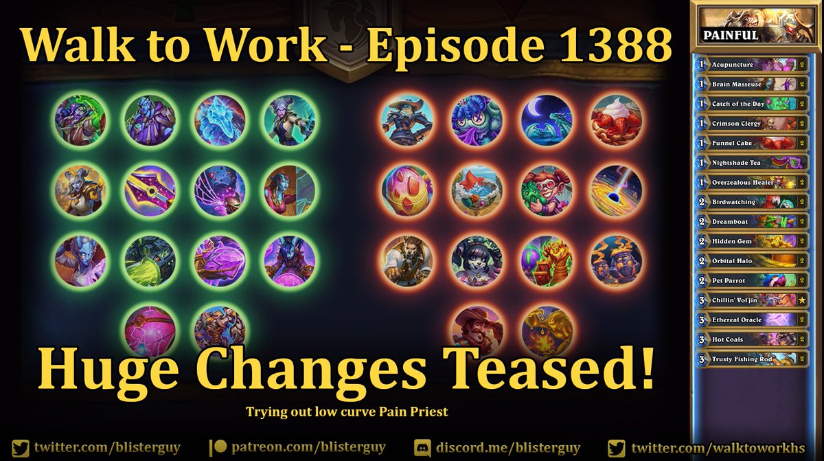 Episode 1388 - Huge Balance Changes Teased! and playing Pain Priest.
hearthstonecommute.libsyn.com
#Hearthstone 

AAECAdyqBgKZwAbX0gYOougDyMYFoukFlqAG17oGzsAGjMEGkMEG1cEGi9YGjtYG8+EGouMG5OoGAAA=