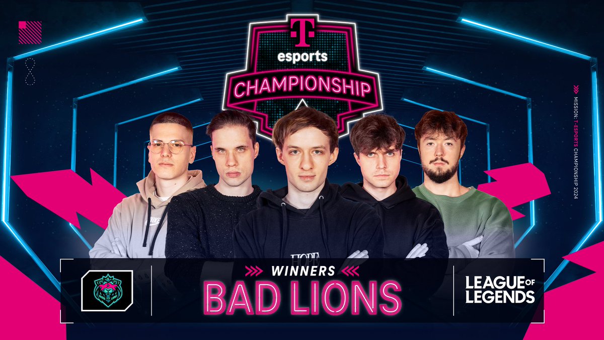 The Summoner's Rift has spoken! Your T-esports League of Legends champs are the Bad Lions 🥳

<a href="/Velja_LOL/">Velja</a>
<a href="/CrownshotLoL/">Crownie</a>
<a href="/nemesis_lol/">Nemesis</a>
<a href="/Raxxo_LoL/">Raxxo</a>
<a href="/iBoToplaner/">Marcin Lebuda</a>

#TEC24 #winners #LeagueOfLegends