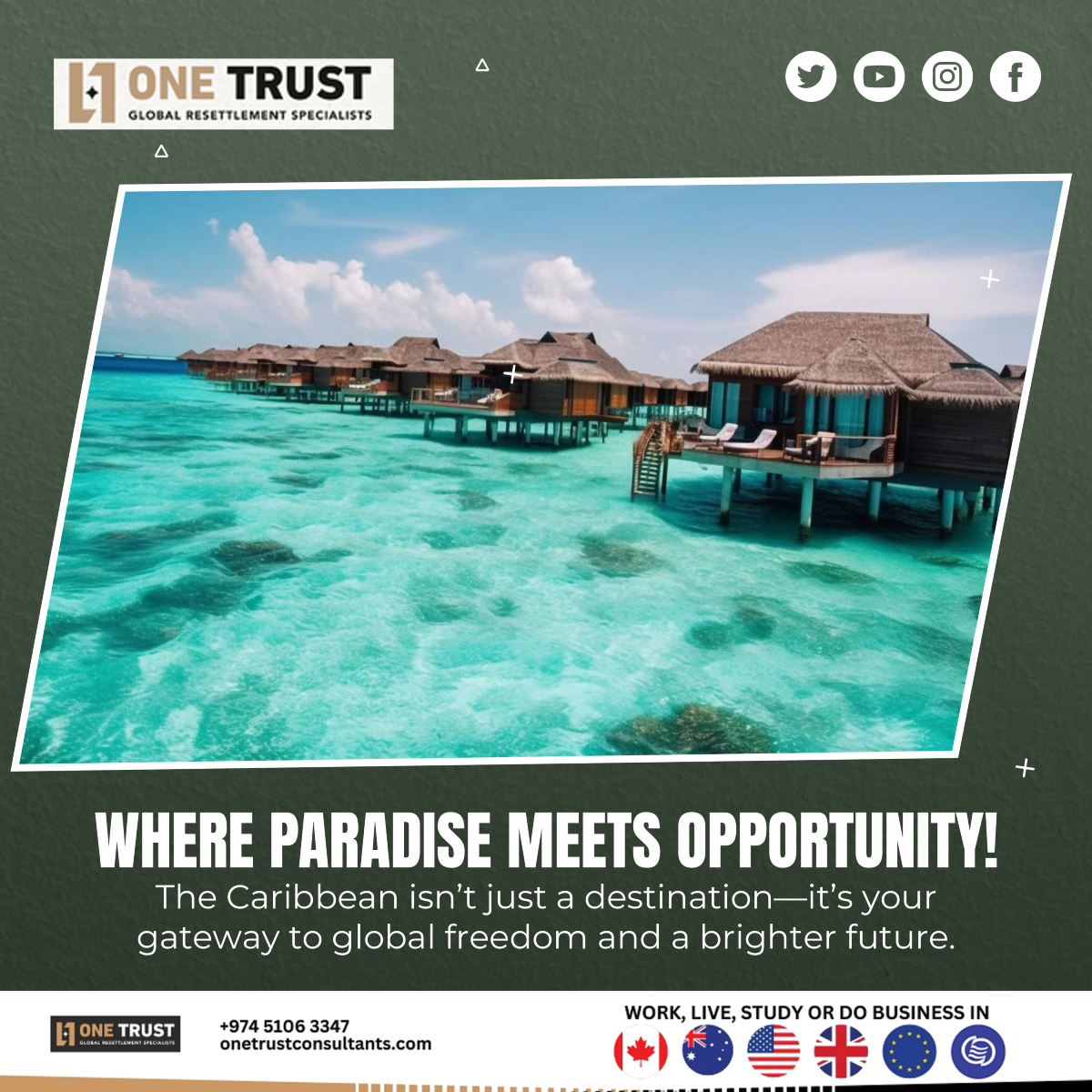 OnetrustConsult's tweet image. Dreaming of living and working in paradise? 🌴✨ Let us help you make that dream a reality! Contact us for all the details on fees, process, and paperwork. Start your new adventure today with a free consultation! #CaribbeanLife #RelocationGoals