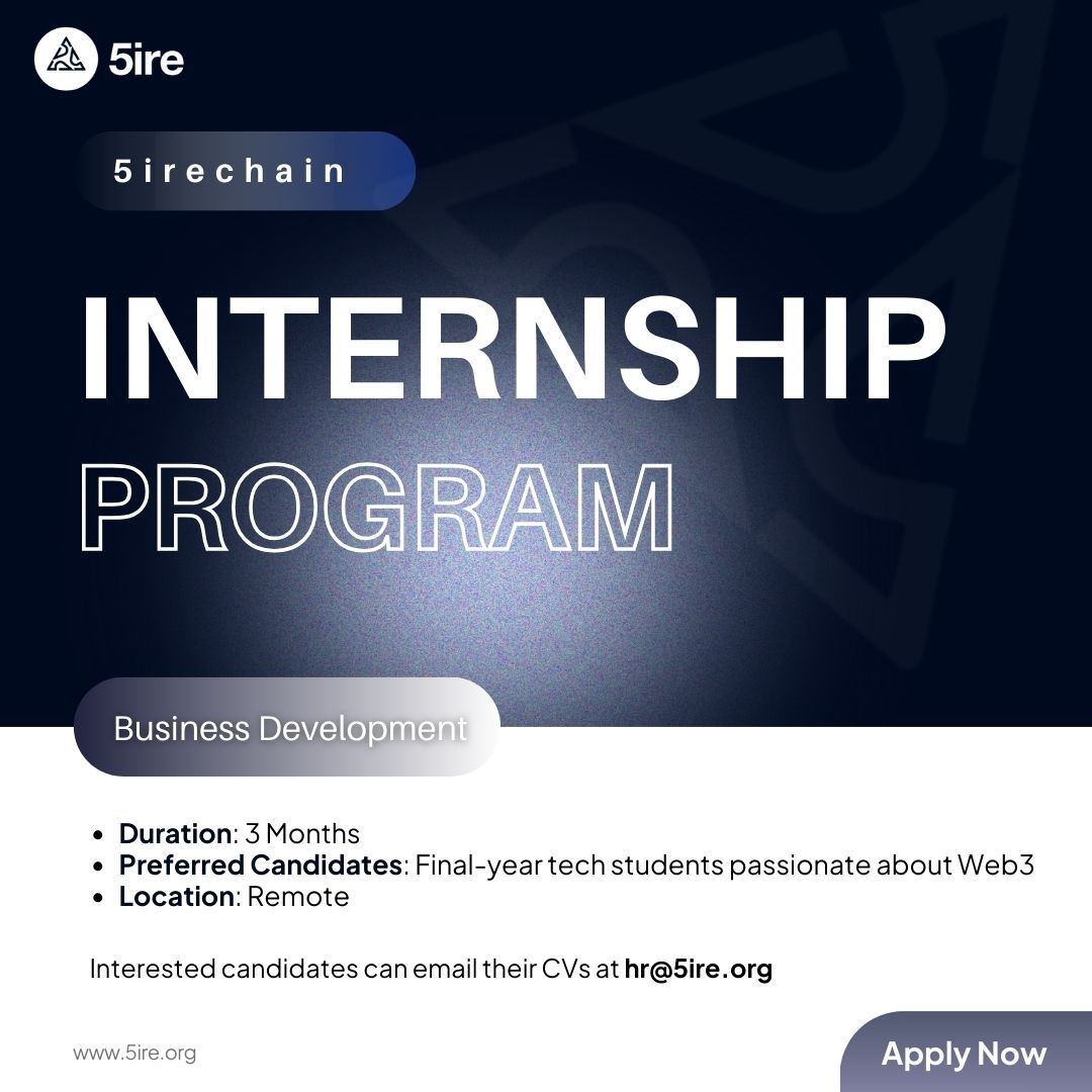 5ireChain's tweet photo. $BTC at ATH 🚀 — The perfect moment to level up your Web3 career! 

Join #5ireChain as a Business Development Intern and ride the wave of innovation. 🌐 

🫵Apply now: hr@5ire.org