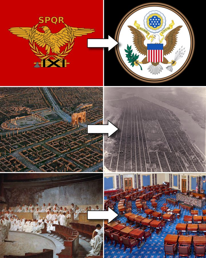 honordetigre's tweet photo. EEUU fue fundado para ser el verdadero sucesor de la antigua Roma.

Pero la mayoría no sabe cuán profundos son los paralelismos: desde sus planes de red hasta su constitución.

Esta es la razón por la que EEUU es Roma — y por qué esta vez no se derrumbará… (Hilo de Ocultismo) 🧵 https://t.co/aQnNJHRtfG