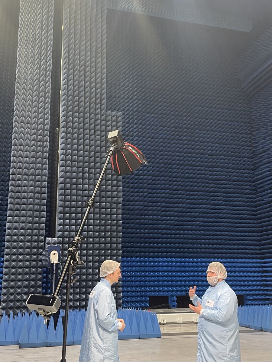 RAL_Space_STFC's tweet image. For #WorldTelevisionDay, we're giving you a sneak peak behind the scenes of a recent visit...
@BBC's Alasdair Keane joined us last week to explore the rigorous tests spacecraft endure ahead of launch. We're excited to see the final feature air in the coming months, stay tuned!📺