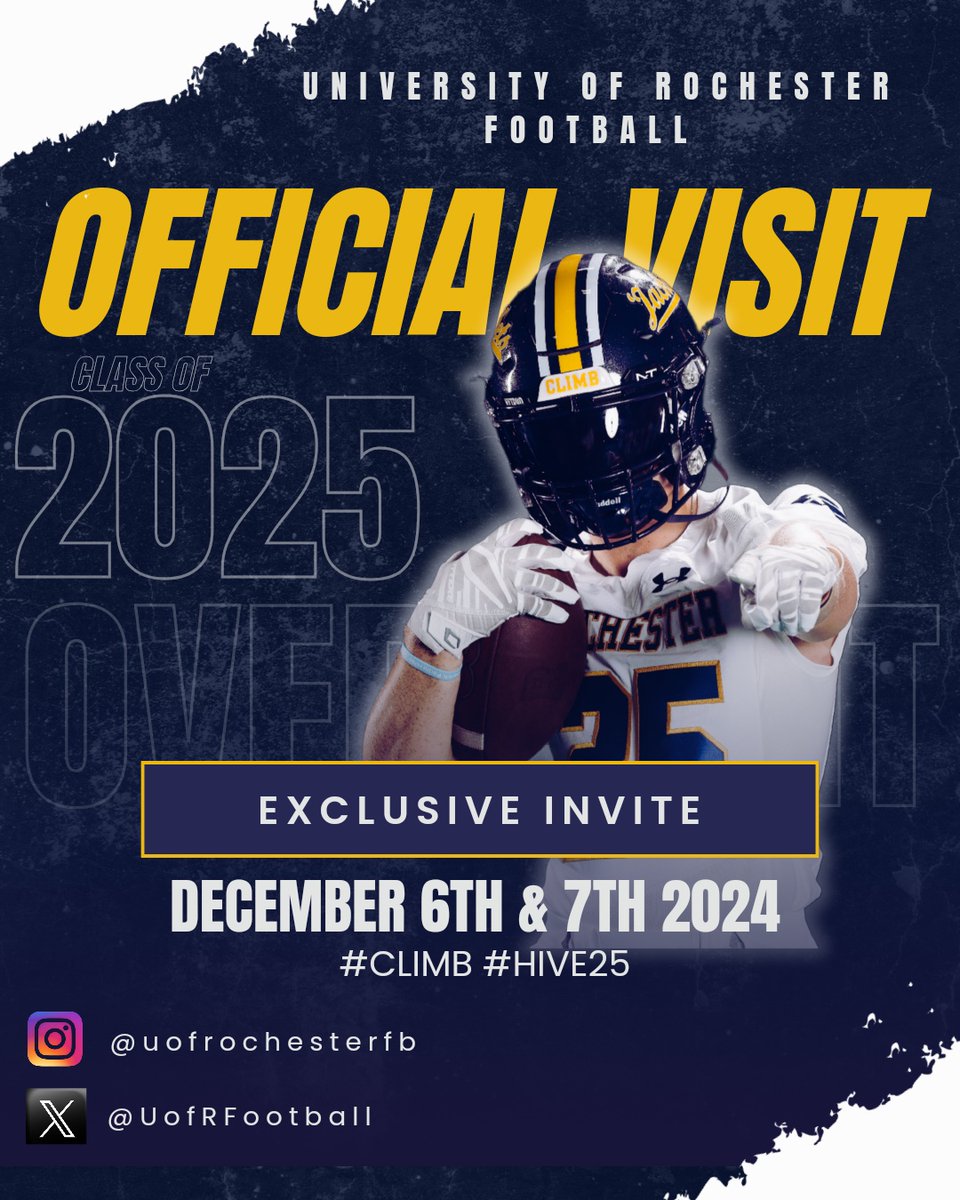 Oliver Vickers-Murphy (@ollievm2) on Twitter photo I will be taking an Official Visit to UofR next month. I'm look forward to meeting the coaches as well as touring the facilities and campus. <a href="/UofRFootball/">Rochester Football</a> <a href="/ChadMartinovich/">Chad Martinovich</a> <a href="/CoachSapp14/">Chris Sapp</a> <a href="/TheCoachGriggs/">Adam Griggs M.Ed, M.S.</a> <a href="/CoachB_Davidson/">Brian Davidson</a> <a href="/CoachVNT/">Coach Nichols-Taylor</a> <a href="/CoachRobertson2/">Jimmy Robertson</a> <a href="/CoachGadJacobs/">Coach Gad 🇳🇬🇺🇸</a> <a href="/Alex_Bresner76/">Alex Bresner</a> I will be taking an Official Visit to UofR next month. I'm look forward to meeting the coaches as well as touring the facilities and campus. <a href="/UofRFootball/">Rochester Football</a> <a href="/ChadMartinovich/">Chad Martinovich</a> <a href="/CoachSapp14/">Chris Sapp</a> <a href="/TheCoachGriggs/">Adam Griggs M.Ed, M.S.</a> <a href="/CoachB_Davidson/">Brian Davidson</a> <a href="/CoachVNT/">Coach Nichols-Taylor</a> <a href="/CoachRobertson2/">Jimmy Robertson</a> <a href="/CoachGadJacobs/">Coach Gad 🇳🇬🇺🇸</a> <a href="/Alex_Bresner76/">Alex Bresner</a>