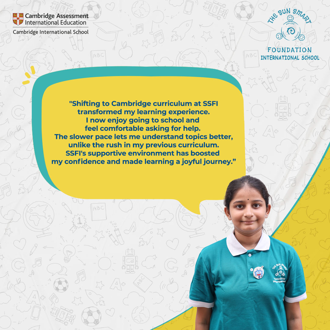 IschoolSsf's tweet photo. 📖 Every learner’s journey at #SSFI is a story of growth and transformation!
✨ Aadithya and Shivatmika share how transitioning to the Cambridge curriculum unlocked new possibilities—from embracing concept-based learning to building confidence in a supportive environment. https://t.co/P17mNsTGmr