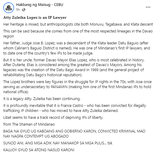 alita_ptap's tweet photo. Isang IP lawyer na power trip ng IP kidnapper.

Should Sara be the next president I wouldn't mind her having billions of Confidential Funds as long as she gets rid of all the NPA terrorists and its front.

Mga huwad na galit sa diktatorya, mga pasistang komunista pala. https://t.co/KNdVjQCSr6