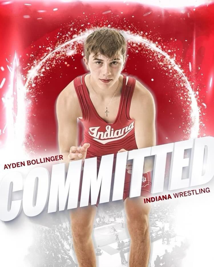 Congratulations to Ayden Bollinger on his commitment to wrestle for the Hoosiers of Indiana University! 💪🏼🤼