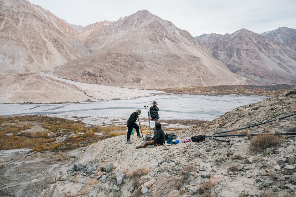 AcresofIce's tweet photo. We successfully installed our automation system in Ayee village, Nubra Valley. Three fountains are now spraying water, and with the recent cold temperatures, ice has finally started to form. 

This year's project is funded by @NABARDOnline https://t.co/U4PRmbu5OL
