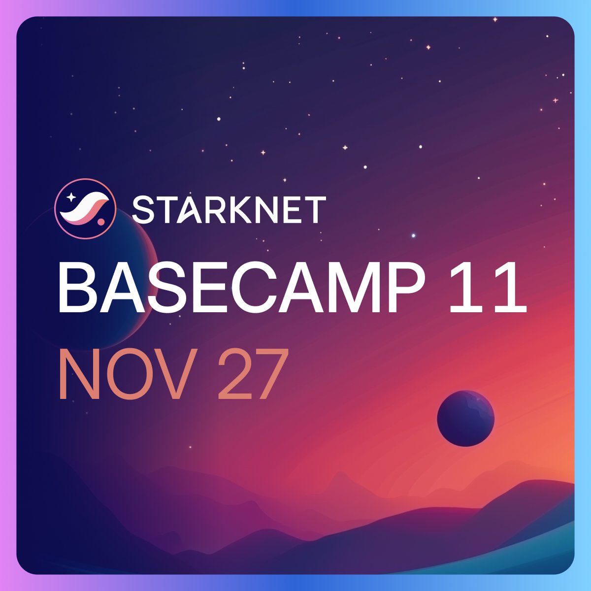 barretodavid's tweet image. There was a lot of buzz about Starknet during DevCon so if you or someone you know is ready to take the leap and learn Cairo you should register to Basecamp, a free 4-week course that will help you get started in the Starknet ecosystem. It&apos;s free.

us06web.zoom.us/webinar/regist…