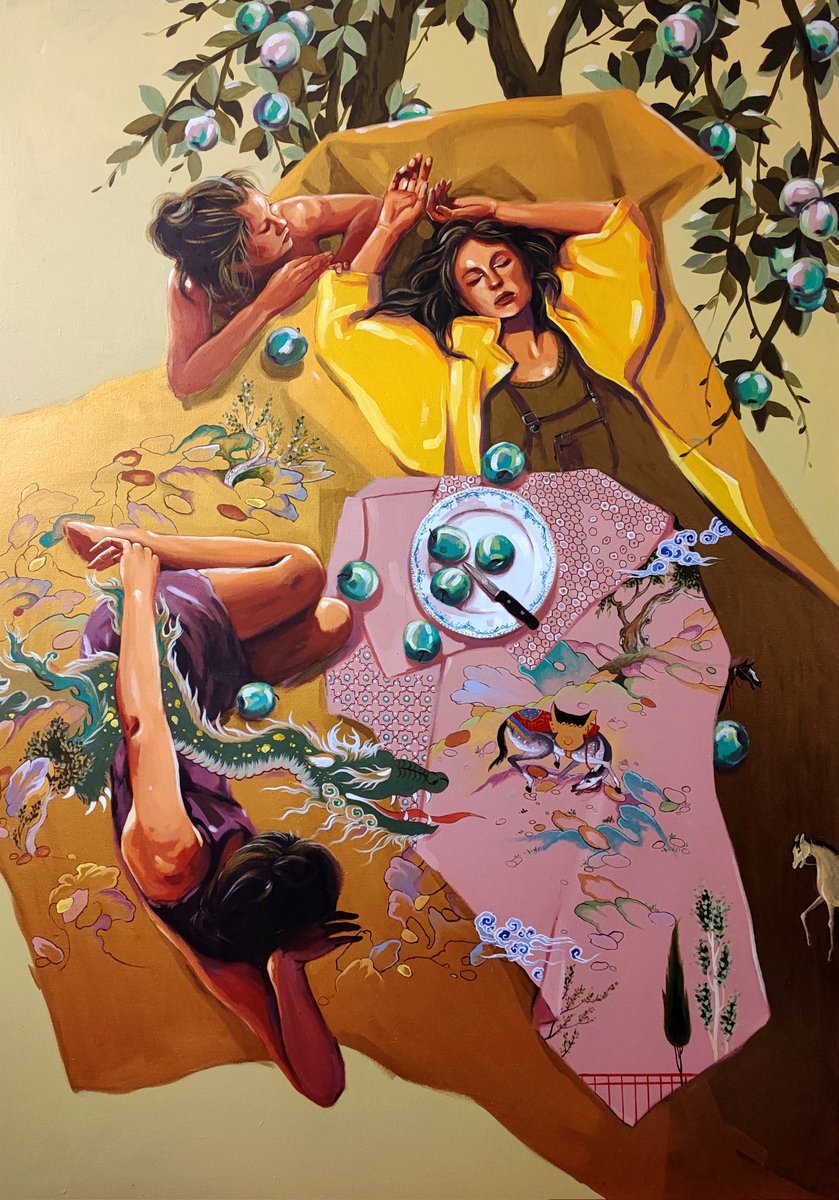 Gm to a dream full of wonder
Meadow 
This piece is inspired by Manet's painting titled Luncheon on the Grass. In this work, I sought to create the atmosphere of a garden in an imaginary world, filled with glowing, otherworldly fruits. It represent...
Available on <a href="/exchgART/">Exchange Art</a> 
#SOL