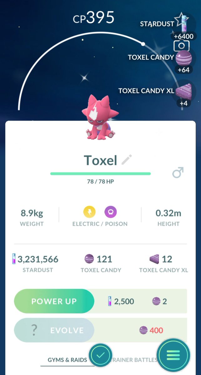 I take it back, I hatched a shiny! Still don't have a normal one 🤣
#Pokemon #PokemonGO #Toxel