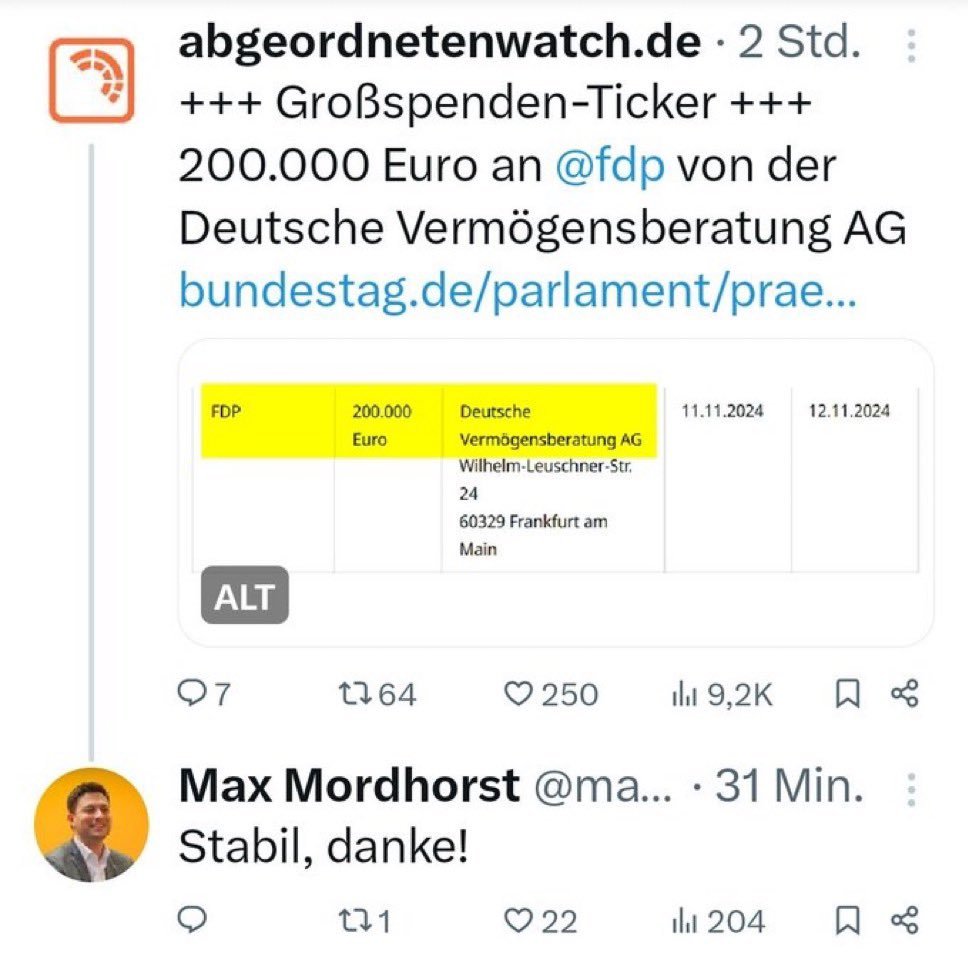 Der FDP ist auch wirklich nichts zu peinlich. Die Linke ist übrigens die einzige Partei, die keine Großspenden von Lobbyisten und Unternehmen annimmt 🚩