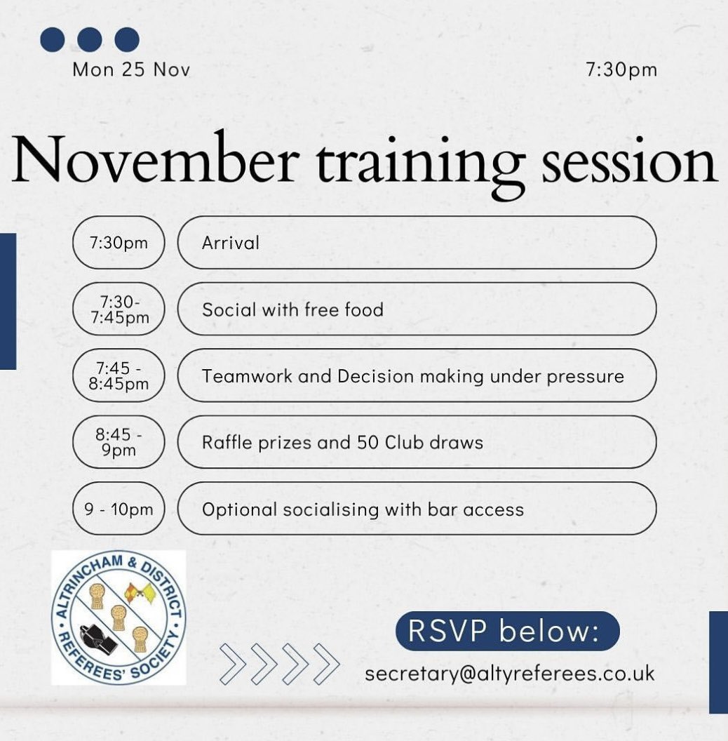 We’re delighted to confirm Carl Petch and Abi Van-Loon for a session on Teamwork and Decision Making Under Pressure. 

Please remember to bring £2 for the raffle (or more!)
