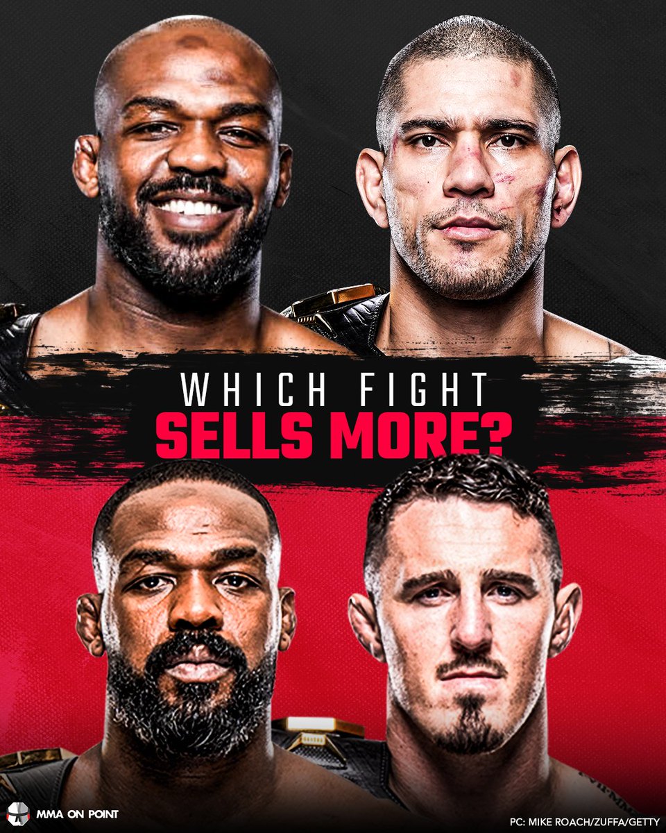 mmaonpoint's tweet image. Jon Jones vs. Alex Pereira
Jon Jones vs. Tom Aspinall 

Which fight sells more?