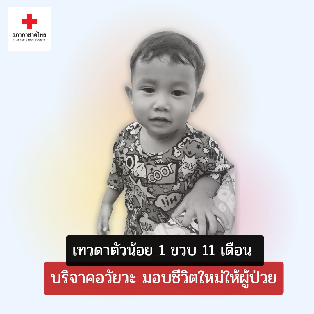 ThaiRedCross's tweet photo. เทวดาตัวน้อย สร้างกุศลใหญ่ #บริจาคอวัยวะ ส่งต่อลมหายใจ มอบชีวิตใหม่ให้ผู้ป่วย

"น้องโนอาห์" เด็กชายณฐพัชร์ เข็มเพ็ชร์ อายุ 1 ขวบ 11 เดือน เสียชีวิต ครอบครัวได้ตัดสินใจ #บริจาคไต เพื่อช่วยเหลือผู้ป่วยที่รอการรักษาต่อไป

#สภากาชาดไทย ขอแสดงความเสียใจอย่างสุดซึ้ง https://t.co/fz5HCwJM41