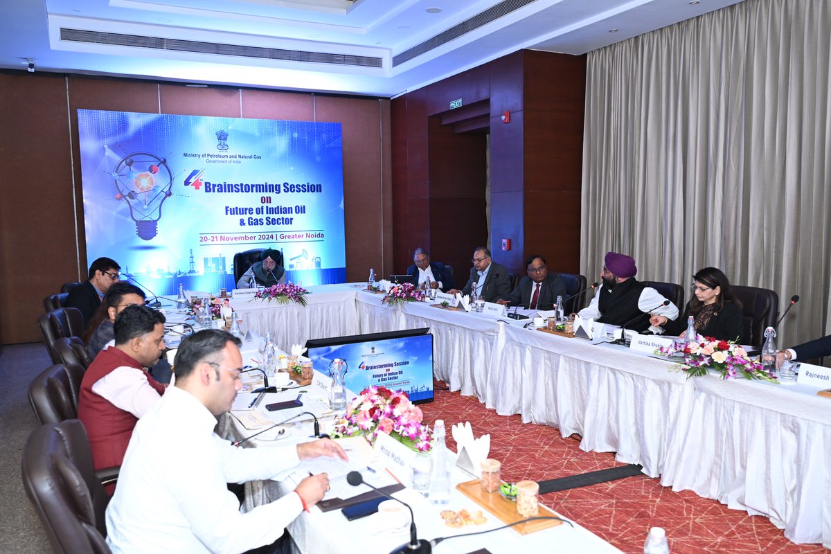 Hardeep Singh Puri (@hardeepspuri) on Twitter photo A free flow of ideas, suggestions and views on the future of India’s energy sector at a two-day brainstorming session with captains of the industry and senior officials of <a href="/PetroleumMin/">Ministry of Petroleum and Natural Gas #MoPNG</a> in Greater Noida.
As India pivots into being the global demand centre for energy propelled by A free flow of ideas, suggestions and views on the future of India’s energy sector at a two-day brainstorming session with captains of the industry and senior officials of <a href="/PetroleumMin/">Ministry of Petroleum and Natural Gas #MoPNG</a> in Greater Noida.
As India pivots into being the global demand centre for energy propelled by